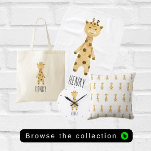 Tote Bag Giraffe monogramme. mignon moderne