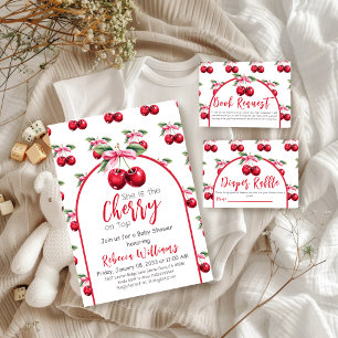 Invitation Cerise sur le dessus Coquette Baby shower de fille