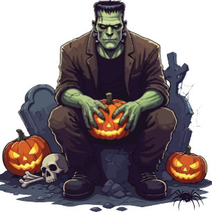 Coussin 🖤 Black Frankenstein Jeu d'oreiller 💀 🛋️
