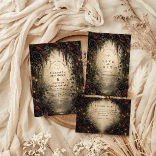 Save The Date Mariage gothique en forêt