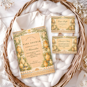 Invitation Baby-Shower Thème Olive Grecque