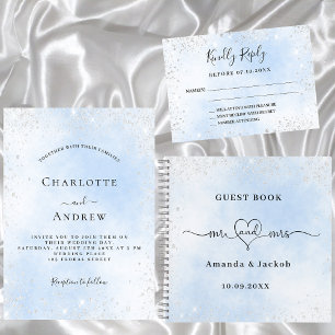 Invitation Mariage de parties scintillant bleu clair