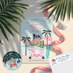 Affiche Fraîchement Coupé Arbres de Noël Chic Rose Aquarel