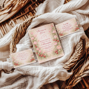 Invitation Douce Romance de Fraise pour la Mariée