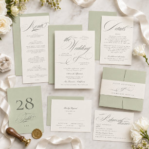 Invitation au dîner de répétition vert pistache