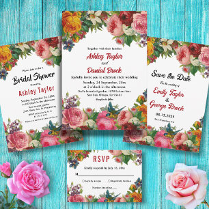 Invitation Élégant Romantique Blush rose Mariage Floral été