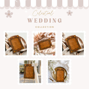 Invitation Mariage baroque mystique céleste
