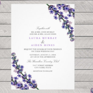 Faire invitation de mariage lavande