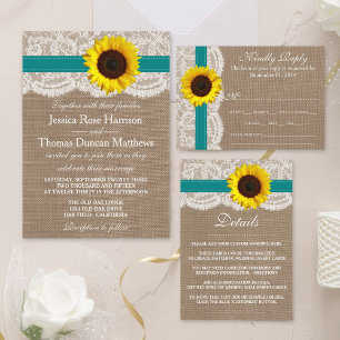 Invitation Collection de Mariages de tournesol rustique - Tur