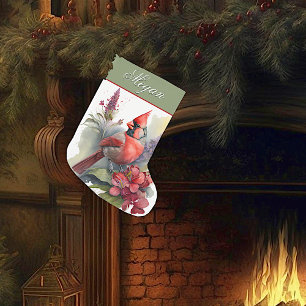 Carte Cardinal Arbre de Noël Watercolor