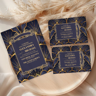 Invitation Mariage Art déco Vintage violet