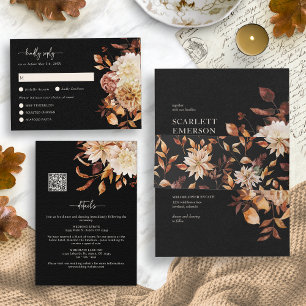 Carte D'accompagnement Mariage de automne noir