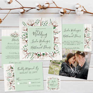 Coton rustique Sud et Faire-part de mariage bois