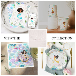 Serviette En Papier Aquarelle Parties scintillant Sirène Anniversaire