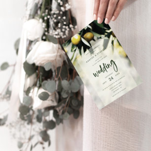 Invitation Lemon Grove   Mariage d'été moderne Jaune & Vert