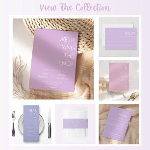 Invitation Purple Minimaliste Nous Tying The Knot Mariage