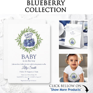 Carte de remerciements baby shower aux bleuets