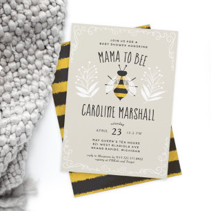 Rustic Mama à Bee Baby shower Invitation