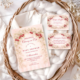 Invitation Fête de Naissance Fleurie Cerisier en Fleurs
