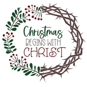 STICKER ROND NOËL COMMENCE AVEC LE CHRIST