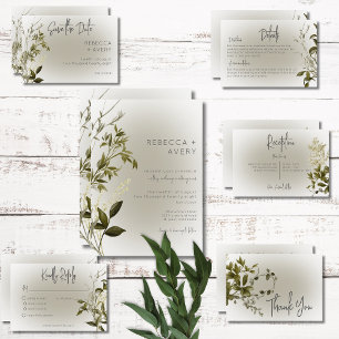 Carte D'accompagnement Boho Greenery Détails moderne Mariage