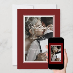 Invitation Elégant mariage bordeaux Enregistrer la date