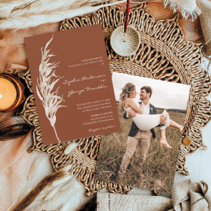 All in One Bohemian Terracotta Mariage Invitation