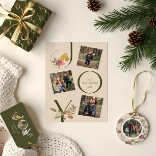 Étiquette Joie Peace Love Aquarelle Woodsy Mushrooms Photo