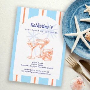 Serviette En Papier Fête de Fiançailles Tropicale Côtière Bleue Cockta
