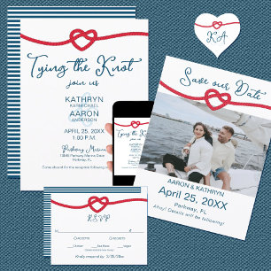 Invitation Jouer le noeud chic Mariage nautique