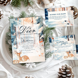 Serviette En Papier Oh Deer Winter Woodland Snowland Forest baby showe