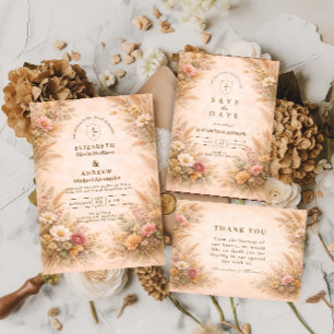 Save The Date Mariage Floral Automnal Doux