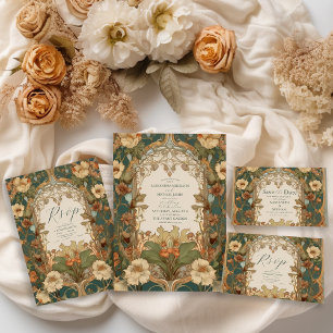 Invitation Flora Vintage Art nouveau Mariage