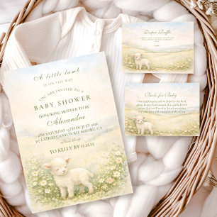 Serviette En Papier Baby Shower Fleur de Prairie au Mouton Debout de S