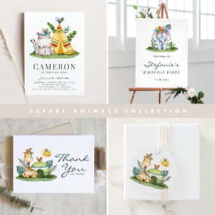 Invitation Boho Aquarelle Tribal Elephant Premier Anniversair