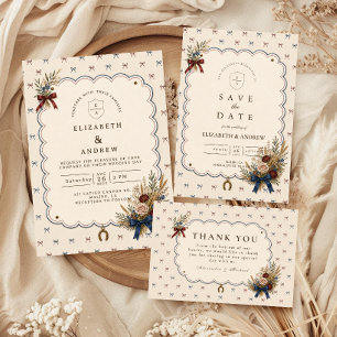 Invitation Mariage Bohème Équestre Élégant