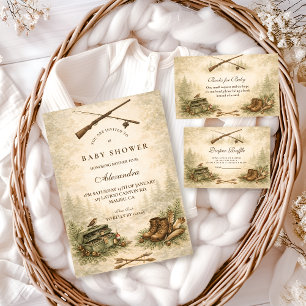 Invitation Petite chasseur aventure en forêt Baby Shower