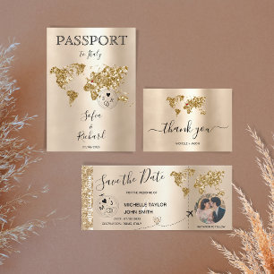 Mariage Destination Passport Carte du monde Domini