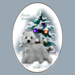 Cartes Pour Fêtes Annuelles West Highland White Terrier Cadeaux de Noël