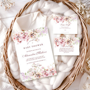 Invitation Baby Shower Fleur Pastel