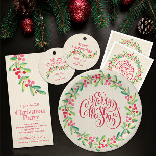 Cartes Pour Fêtes Annuelles Berries et verdure Photo de Noël