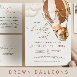 Bear Balloons Baby shower Tous en une invitation
