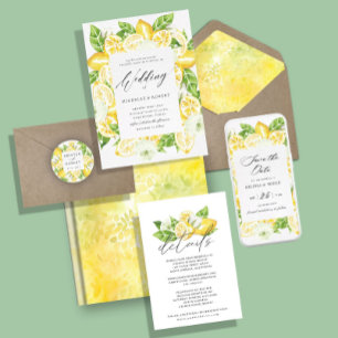 Citrus Lemon Tree Destination Mariage Invitation