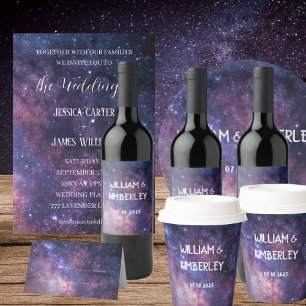 Invitation Tout En Un Galaxy Universe Stars Sky Mariage Space Purple