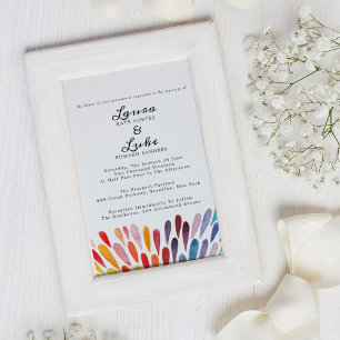 Invitation Mariage d'aquarelle arc-en-ciel