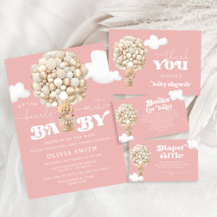 Carte D'accompagnement Teddy Bear Rose Girl Baby shower Déchets Raffle