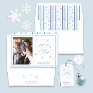 Cartes Pour Fêtes Annuelles Let It Snow Photo Joyeux Noël Photo