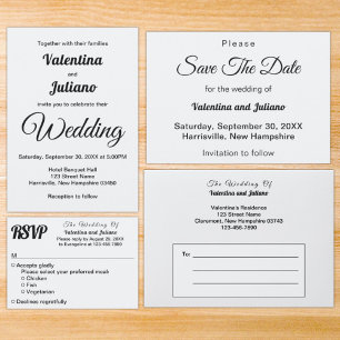 Faire-part de mariage noir et blanc