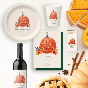 Invitations En Acrylique Automne Amitié de l'automne Citrouille d'aquarelle