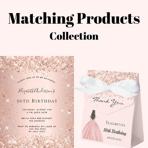 Parties scintillant d'or rose d'anniversaire de bu